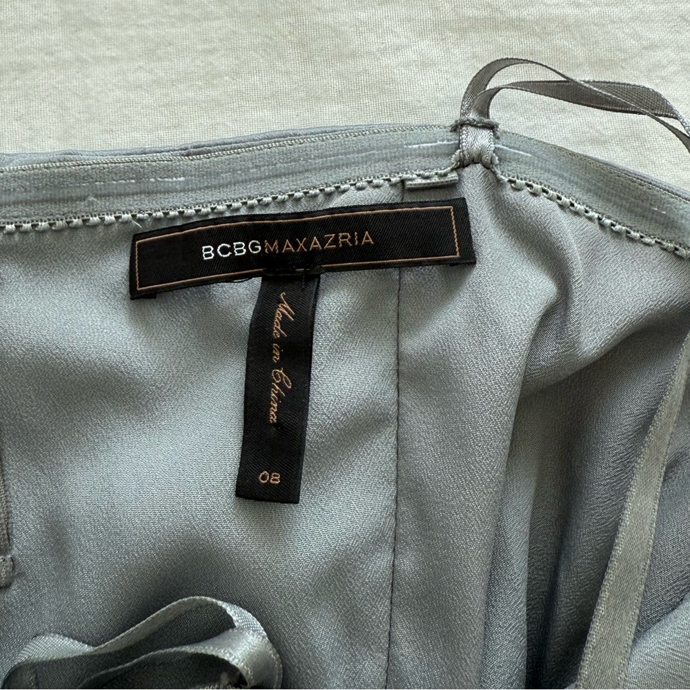 BCBGMAXAZRIA gray tulle mini bodycon corset dress - Picture 9 of 9